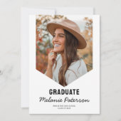 Moderne afstudeerlint foto afstuderen aankondiging (Voorkant)