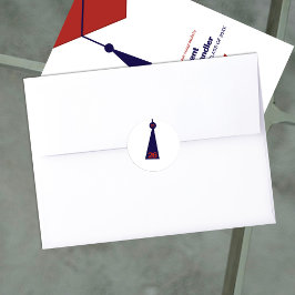 Moderne afstudeerlintenveloppe Zegelsticker Ronde Sticker
