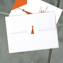 Moderne afstudeerlintenveloppe Zegelsticker Ronde Sticker