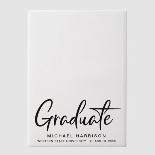 Moderne afstudeerpartij overlay vellum uitnodigingen (Voorkant)