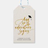 Moderne afstudeerscript Calligrafie Gefeliciteerd  Cadeaulabel (Voorkant)
