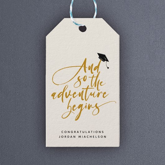 Moderne afstudeerscript Calligrafie Gefeliciteerd  Cadeaulabel
