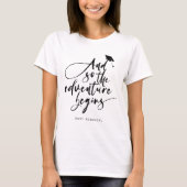 Moderne afstudeerscript calligrafie gefeliciteerd t-shirt (Voorkant)