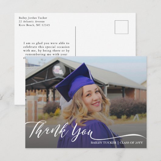 Moderne Afstudeerscriptie Dankbetuiging Briefkaart (Voorkant / Achterkant)