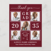 Moderne Afstudeertraditie 6 Foto Collage Bedankt Briefkaart (Voorkant)