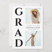 Moderne Afstudeeruitnodiging met Foto Kaart (Voorkant)