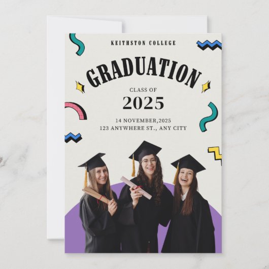 Moderne afstudeeruitnodigingen Aankondigingen 2025 (Voorkant)