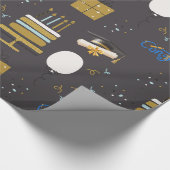 Moderne afstudeierviering Gefeliciteerd Patroon Cadeaupapier (Hoek)