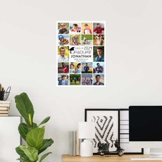 Moderne, Afstuderen 18-fotokleuren, aangepaste kle Poster (Thuiskantoor)