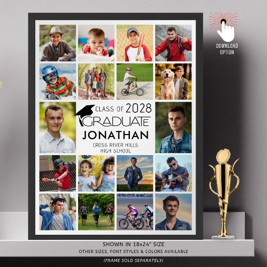 Moderne, Afstuderen 18-fotokleuren, aangepaste kle Poster