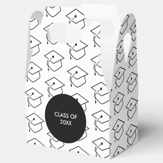 Moderne Afstuderen 2020 - zwart-wit patroon Bedankdoosjes (Geopend)