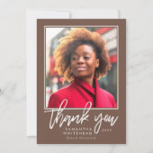 Moderne Afstuderen 2022 Foto bruin Bedankkaart (Voorkant)