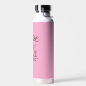 Moderne Afstuderen 2026 Roze Foto Waterfles (Links)