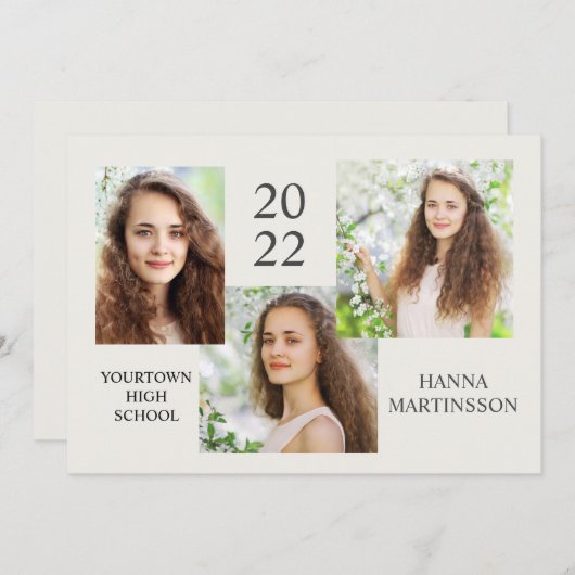 Moderne Afstuderen 3 Aankondiging van fotocollage (Voorkant / Achterkant)