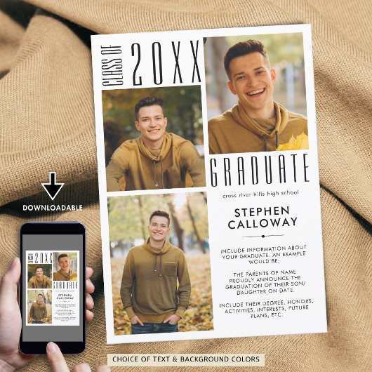 Moderne Afstuderen 3 Foto's minimalistische typogr Aankondiging