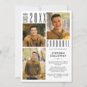 Moderne Afstuderen 3 Foto's minimalistische typogr Aankondiging (Voorkant)