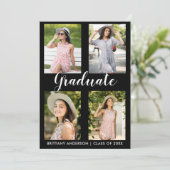 Moderne Afstuderen 4 Fotoaankondigingskaart Aankondiging (Staand voorkant)