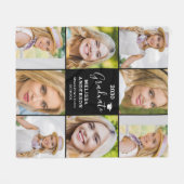 Moderne Afstuderen 8 Fotocollage Afstuderen zwart Fleece Deken (Voorkant (Horizontaal))