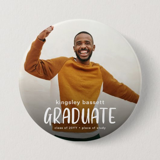Moderne AFSTUDEREN aangepaste foto Afstuderen Ronde Button 7,6 Cm (Voorkant)