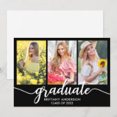 Moderne Afstuderen Aankondiging 3 Fotokaart (Voorkant / Achterkant)