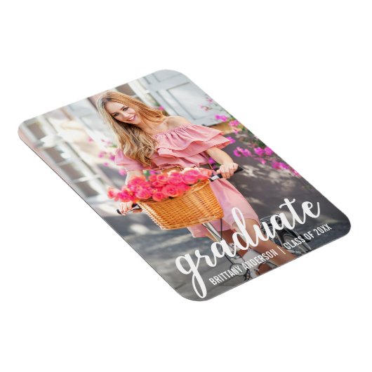 Moderne  Afstuderen Aankondiging Foto Magneet (Rechterzijde)
