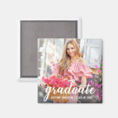 Moderne  Afstuderen Aankondiging Foto Sq Magneet (Voorkant / Achterkant)