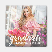 Moderne  Afstuderen Aankondiging Foto Sq Magneet (Voorkant)
