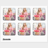 Moderne Afstuderen Aankondiging Foto Vierkante Sticker (Vel)