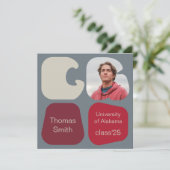 Moderne Afstuderen Aankondiging Foto's en vormen (Staand voorkant)