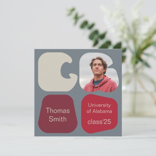 Moderne Afstuderen Aankondiging Foto's en vormen (Staand voorkant)