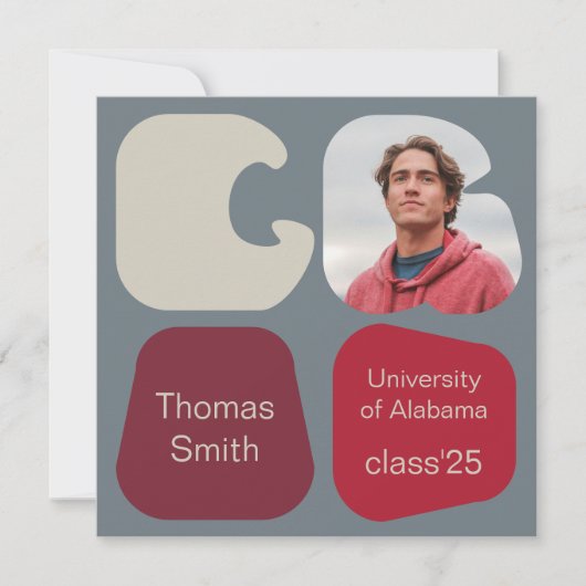 Moderne Afstuderen Aankondiging Foto's en vormen (Voorkant)