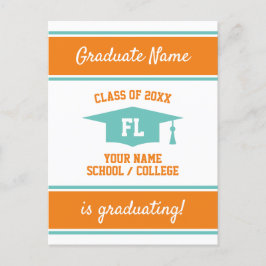 Moderne afstuderen aankondigingskaarten voor hoge  aankondigingskaart