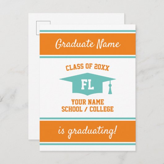 Moderne afstuderen aankondigingskaarten voor hoge aankondigingskaart (Voorkant / Achterkant)