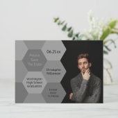 Moderne Afstuderen Abstract grijs sparen de Datum Kaart (Staand voorkant)