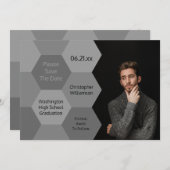 Moderne Afstuderen Abstract grijs sparen de Datum Kaart (Voorkant / Achterkant)