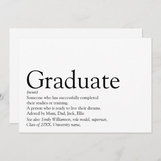 Moderne Afstuderen afstudiepunt Kaart (Voorkant / Achterkant)