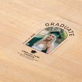 Moderne afstuderen arch foto afstuderen aankondigi acryl uitnodigingen (Laagn)