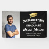 Moderne Afstuderen banner voor gefeliciteerde foto (Horizontaal)