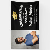 Moderne Afstuderen banner voor gefeliciteerde foto (Verticaal)