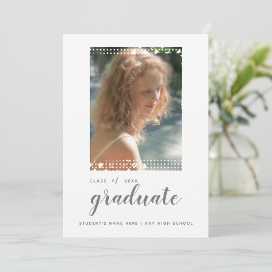 Moderne Afstuderen bewerkbare foto Kaart (Staand voorkant)