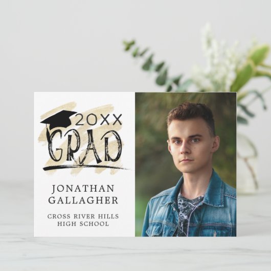 Moderne Afstuderen Black Gold Afstudeerder 2 Foto' (Staand voorkant)