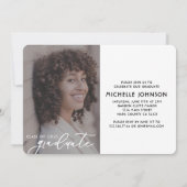 Moderne Afstuderen Black Typografie | Fotopartij Kaart (Achterkant)