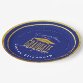 Moderne Afstuderen Blue Gold Faux Papier Bord (Gekanteld)