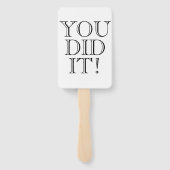 Moderne Afstuderen Celebration Gold Photo White Handwaaier (Achterkant)