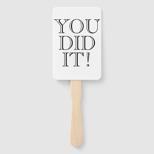 Moderne Afstuderen Celebration Gold Photo White Handwaaier (Achterkant)