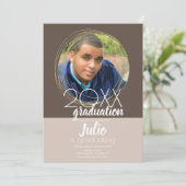 Moderne Afstuderen Celebration Two Tone Photo Kaart (Staand voorkant)