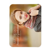 Moderne Afstuderen Ceremony Save the Date Photo Magneet (Verticaal)