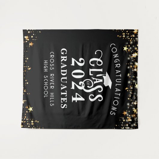 Moderne Afstuderen Class Year Congraps Backdrop Wandkleed (Voorkant (horizontaal))
