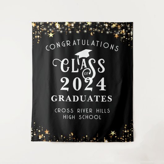 Moderne Afstuderen Class Year Congraps Backdrop Wandkleed (Voorkant)