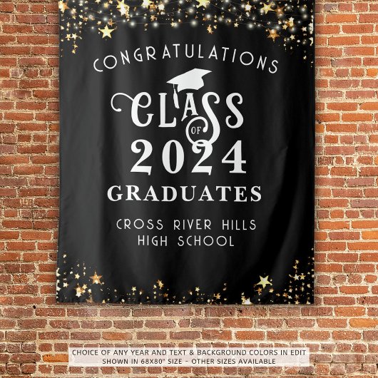Moderne Afstuderen Class Year Congraps Backdrop Wandkleed